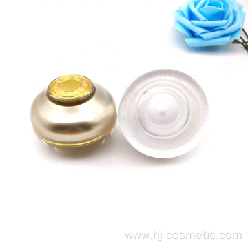 Golden acrylic spherical cosmetic jars with good price